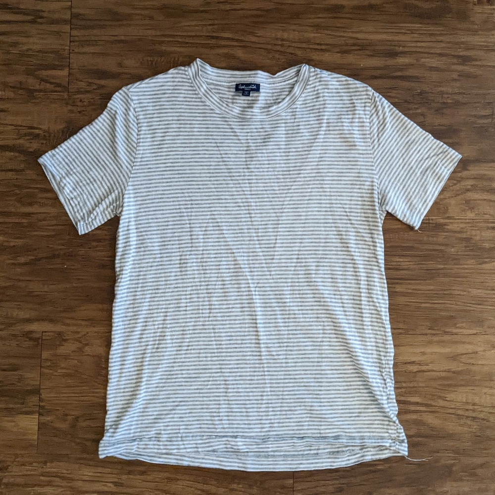 Splendid Top Gray And White Stripes Size Small
